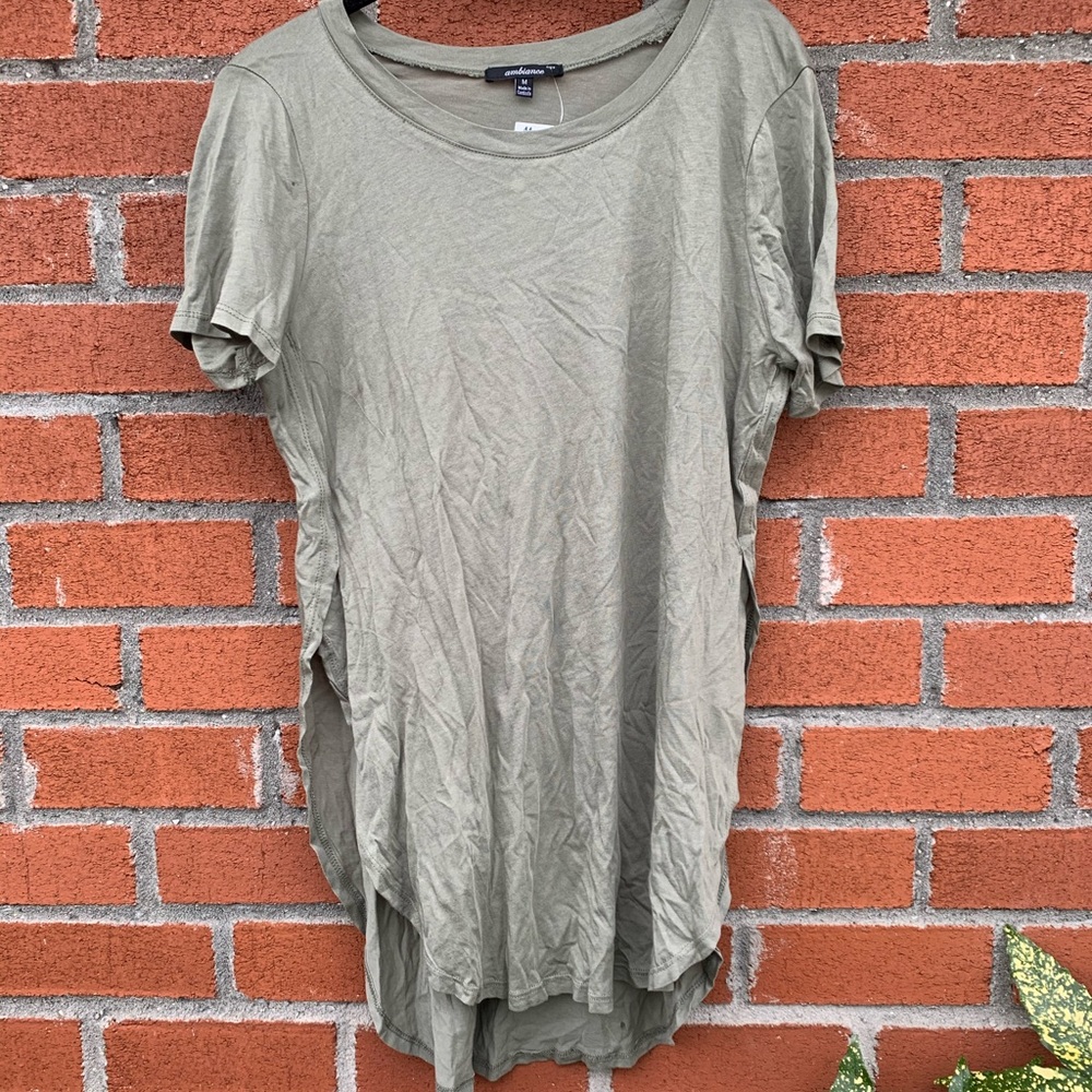 Long length green T-shirt